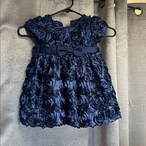 Elegant Blue Floral Kids Dress